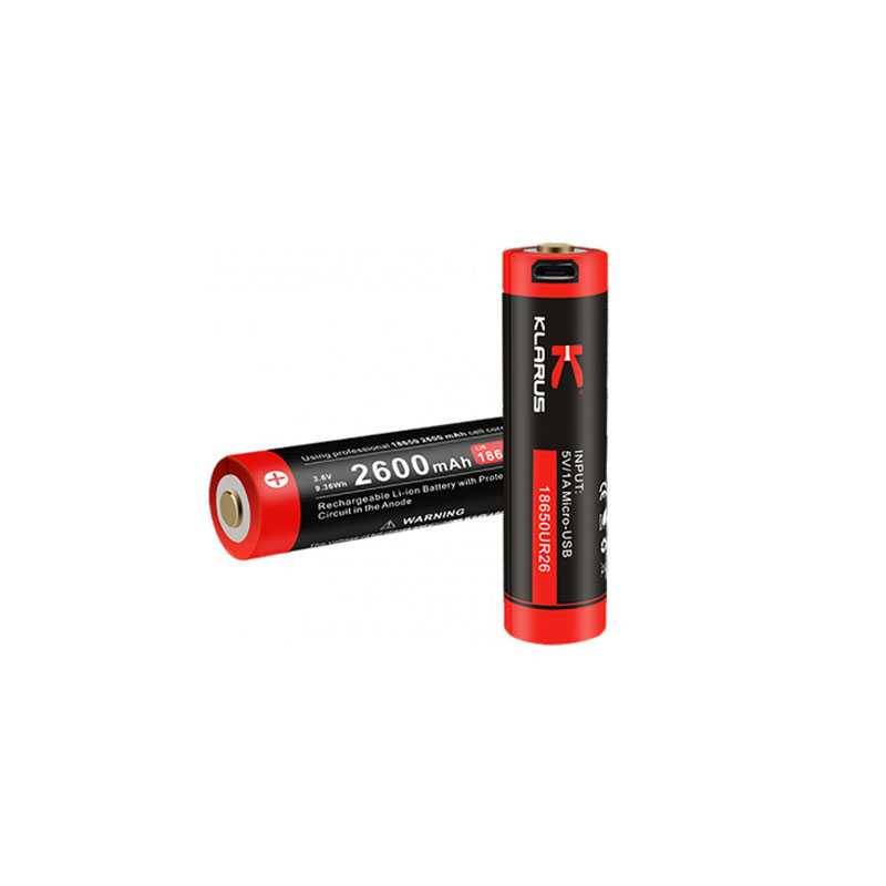 batterie 18650 micro usb klarus
