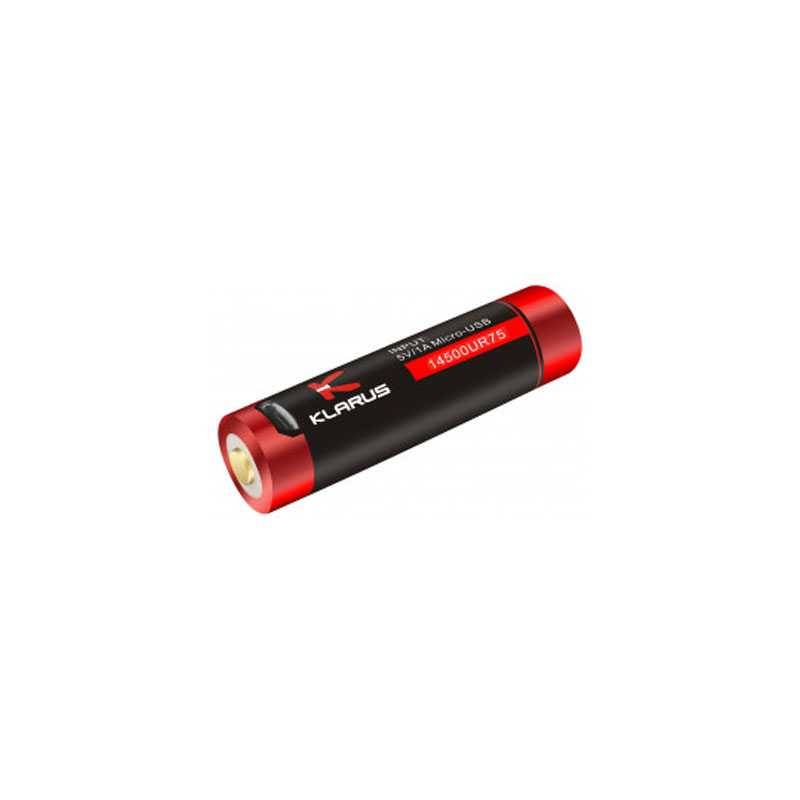 batterie 14500 micro usb klarus